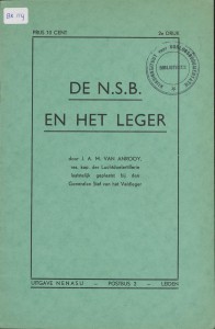 NSB-pamflet van J.A.M. van Anrooy, Uitg. Nenasu, 1940. Collectie NIOD. 